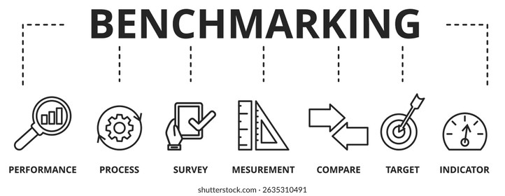 Benchmarking vector illustration concept. Idea of business development and improvement