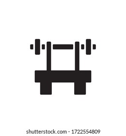 benchpress icon glyph vector illustration. fitness icon isolated on white background