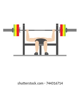 Benchpress vector illustration. Flat design.