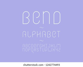 Bend alphabet. Vector letters. Typeface design. 