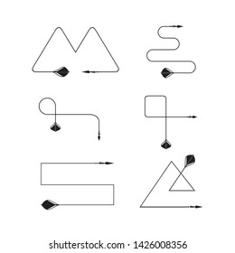 bend arrows and bows element set