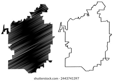 Bend City, Oregon (United States cities, United States of America, us, usa city) map vector illustration, scribble sketch City of Bend map