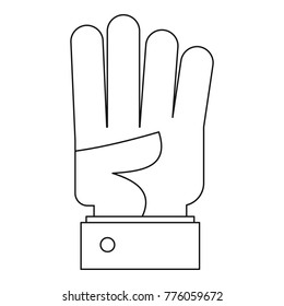 Bend finger icon. Outline illustration of bend finger vector icon for web