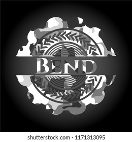 Bend grey camouflaged emblem