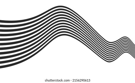 Bend lines background. Wave bending illustration. Abstract optical illusion vector backdrop