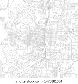 Bend, Oregon, USA, bright outlined vector map with bigger and minor roads and steets created for infographic backgrounds.