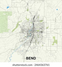 Bend, Oregon, USA map poster art