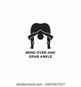 Bend over and hold your ankle logo, icon, sign, symbol design vector illustration