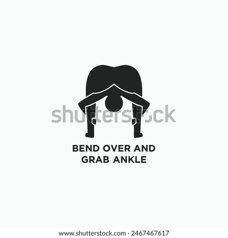 Bend over and hold your ankle logo, icon, sign, symbol design vector illustration