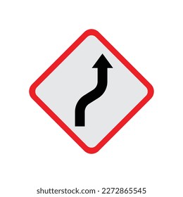 Icono de signo de advertencia derecho. aislado de fondo blanco. ilustración vectorial