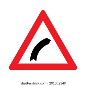 Bend to right warning traffic signs.