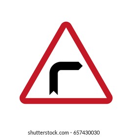 Bend to right warning traffic signs.