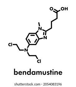 Bendamustine Cancer Chemotherapy Drug Molecule (nitrogen Mustard). Skeletal Formula.