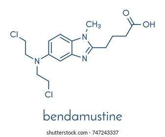 Bendamustine Cancer Chemotherapy Drug Molecule (nitrogen Mustard). Skeletal Formula.