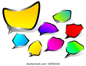 Bended black edge speech bubbles