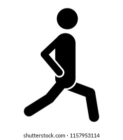 
Bended And Stretched Legs Respectivally For Walking Lunge Icon
