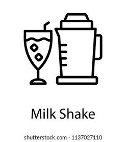 A bender with a glass having ice conceptualizing  milkshake 