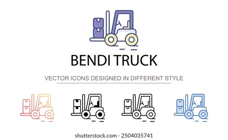 Bendi Truck icon design with white background stock illustration