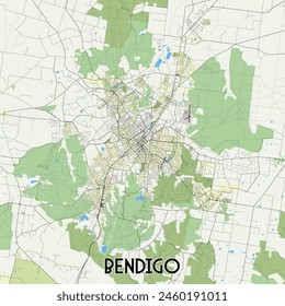 Bendigo Australia map poster art