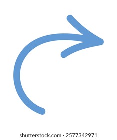 Bending arrow symbol pointer doodle