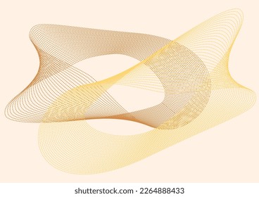 Bending circles formed by curved and gradient lines. Vectorial mesh. Illustration.