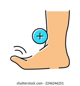bending finger feet color icon vector. bending finger feet sign. isolated symbol illustration