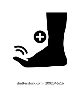 bending finger feet glyph icon vector. bending finger feet sign. isolated contour symbol black illustration