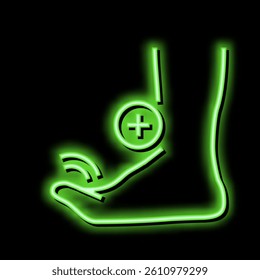 bending finger feet neon light sign vector. bending finger feet illustration