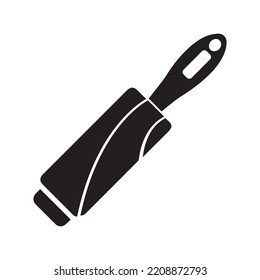 Bending lint roller scroll icon | Black Vector illustration |