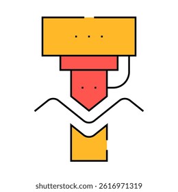 bending of metals line icon vector. bending of metals sign. isolated symbol illustration