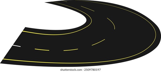 Bending Road Illustration Vector Set