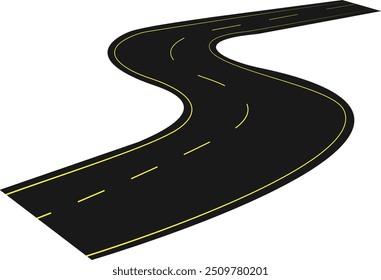 Conjunto de Vector de ilustración de carretera de flexión