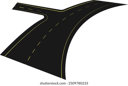 Conjunto de Vetores para Ilustração de Estrada Curva