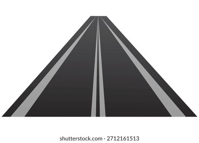Doblar las Ilustraciones vectoriales de carreteras y autopistas. Carretera, carretera sinuosa aislada. Carretera con líneas blancas.