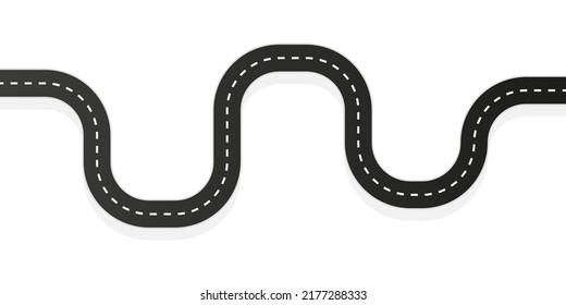 Bending roads and highways, winding road. Vector illustration.