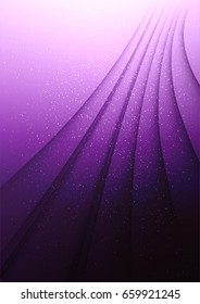 Bending shadows on a purple background with bright sparks