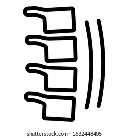 Bending of the spine icon. Outline bending of the spine vector icon for web design isolated on white background