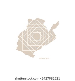 Bendorf Map - World Map International vector template. German region silhouette vector illustration