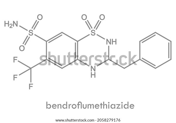 Bendroflumethiazide Structure Thiazide Diuretic Drug Molecule Stock ...