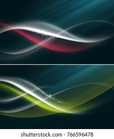 Bends and abstraction in the form of lines and light on a dark background