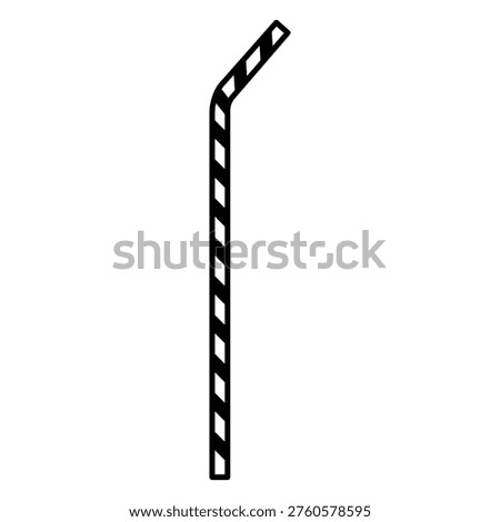 bendy striped drinking straw icon