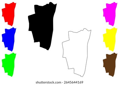 Bene Beraq city (State of Israel, Tel Aviv District) map vector illustration, scribble sketch Bnei Brak map