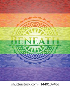 Beneath lgbt colors emblem. Vector Illustration. Mosaic.