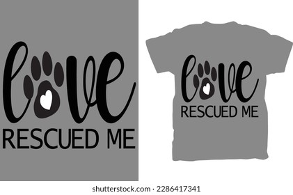 Beneath the message are images of a cat and a dog, both of which are wearing a heart-shaped tag that says "rescue." This design not only promotes the message of adopting rescued animals, but it also c