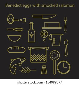 Benedict Eggs Simple Icons Set , Best For Your Design And Illustration 