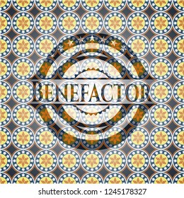 Benefactor arabesque style emblem. arabic decoration.