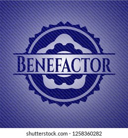 Benefactor badge with jean texture