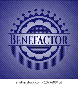 Benefactor emblem with jean texture