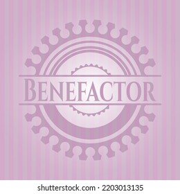 Benefactor pink icon or emblem. Flat design. 