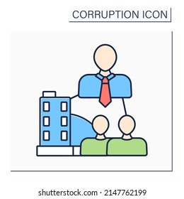 Beneficial Ownership Color Icon. Control A Legal Entity Or Arrangement, Such As Company, Trust, Or Foundation. Corruption Concept. Isolated Vector Illustration 